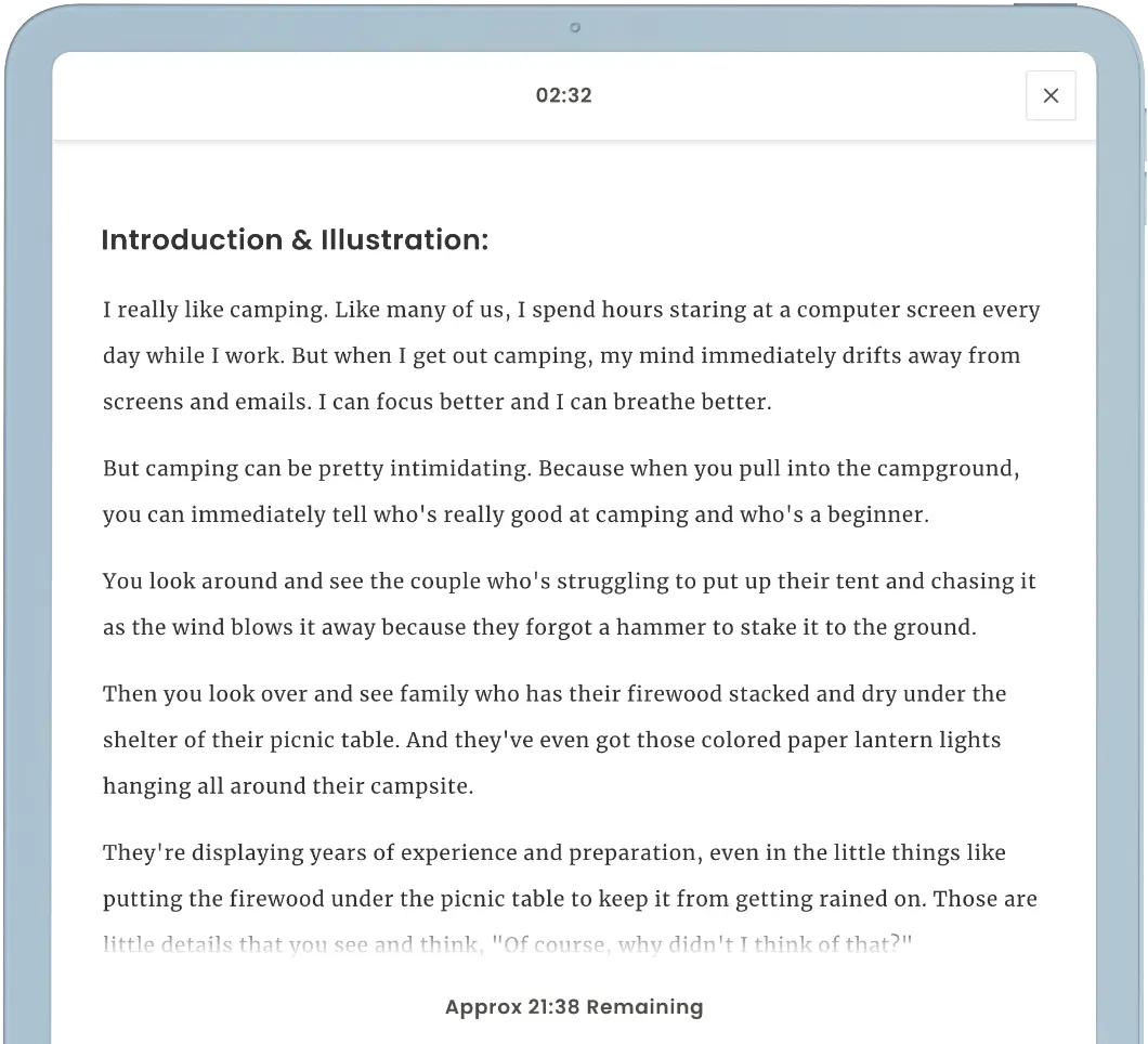 An iPad showing a sermon manuscript using SermonKit in Presentation View